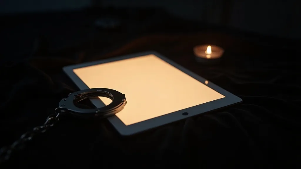 tablette lumineuse et menottes acier sur velours a Nantes